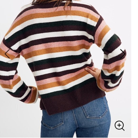 Madewell Striped Payton Pullover Sweater in Coziest Yarn Womens Size M NEW NWT - Picture 2 of 3